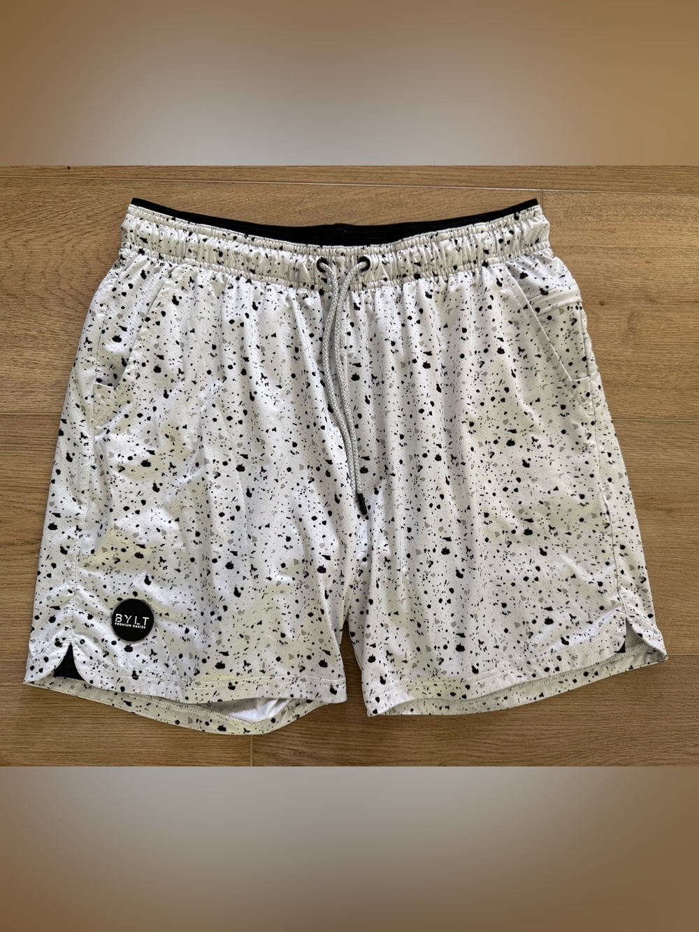 BYLT Basics EveryDay 2.0 Lined Shorts XL Paint Splatter Performance Athletic